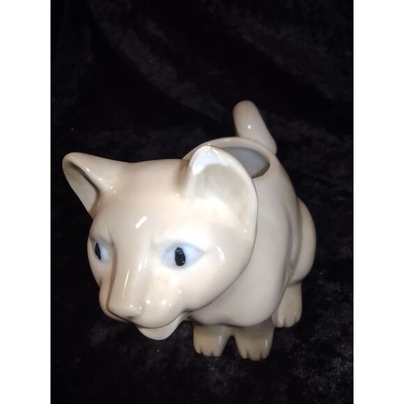 Vintage Henriksen Porcelain Siamese Cat Creamer and Sugar Bowl Set Japan MCM - Picture 6 of 9